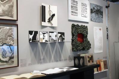 Exhibition area displaying many different creative approaches to the art of the book.