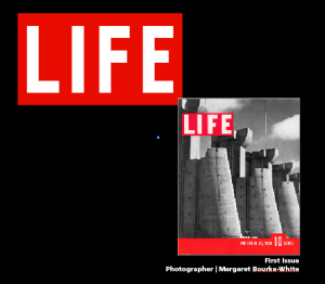 Margaret Bourke - White's photograph appeared on the first issue of LIFE published in November 23, 1936. Hear more about Bourke- White and the cover story. 